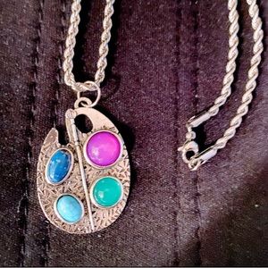 Artist Palette Pendant Necklace
